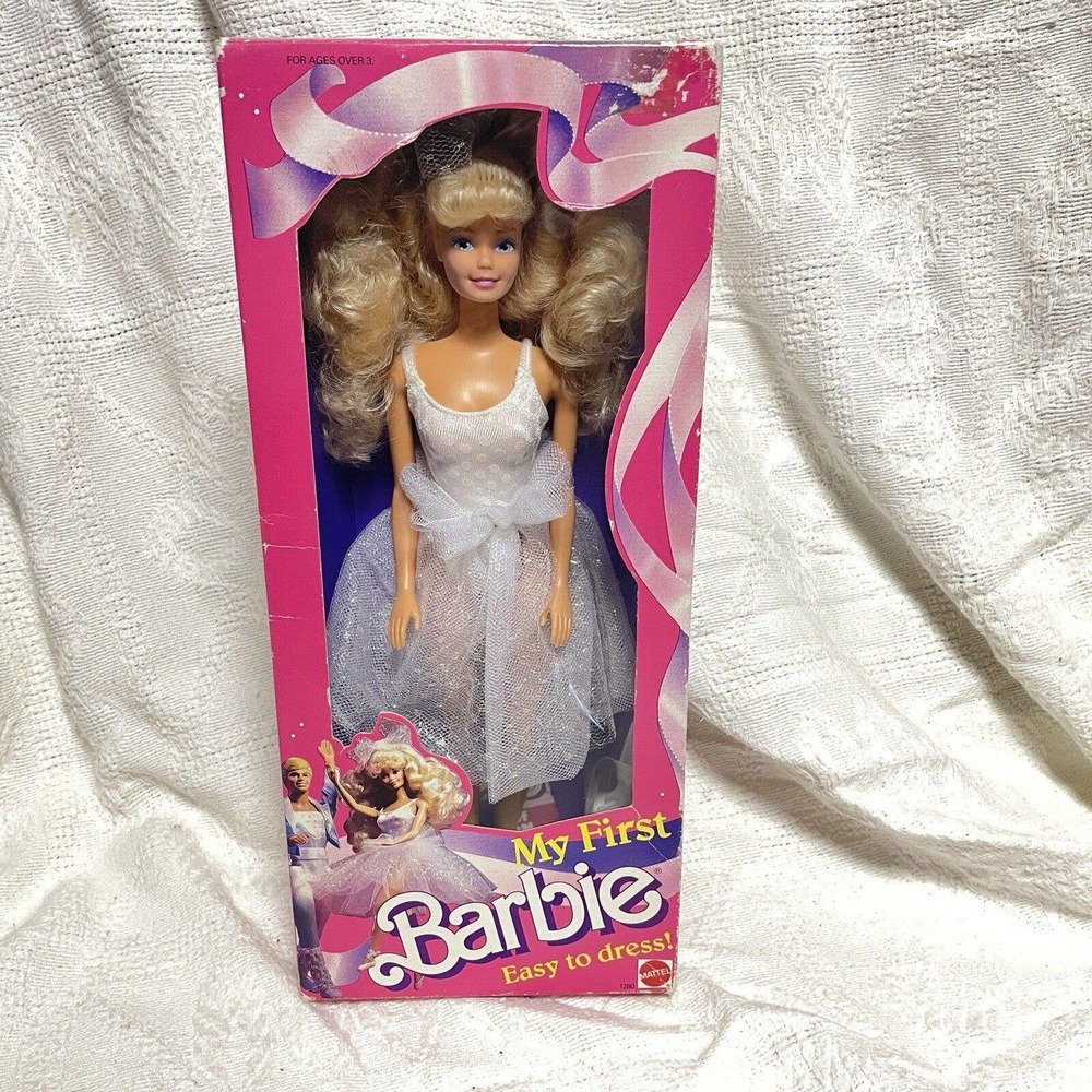 MATTEL 1988 Barbie "My First Barbie" Easy To Dress NRFB Slightly Damaged Box
